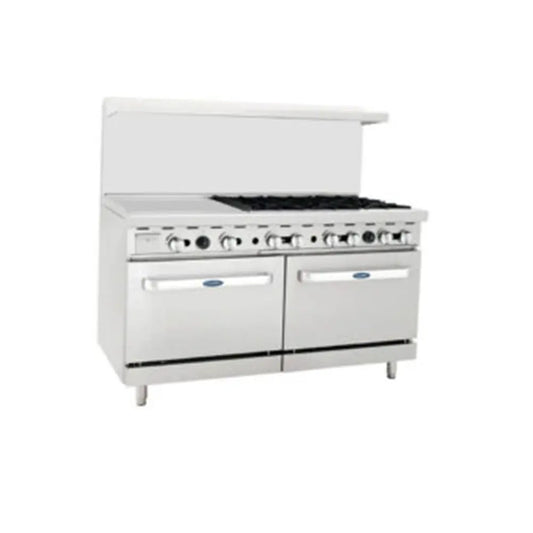 Atosa ATO-24G6B GAS RANGE 6 BURNER WITH GRIDDLE WITH 2 OVENS, 152.4x79x143.3cm
