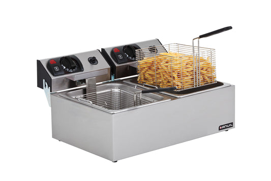 Anvil FFA2002 Stainless Steel Fish Fryer Double Pan 5+5 Liters, 56x47x27 cm