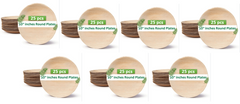 Piya's Planet 655360611641 Areca Leaf Round Shallow Plate 10 inches, 25 Pcs/Pack