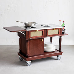 Arion 116-A Roast Beef Cart with 8 Qt, Roll Top Chaffer, 112x50x83 cm