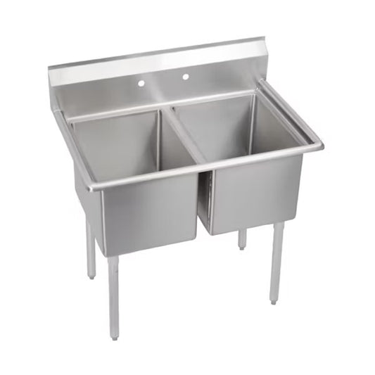 Arex CL2V127 Stainless Steel 2 Bowl Sink Unit on Legs, 120x70x85 cm