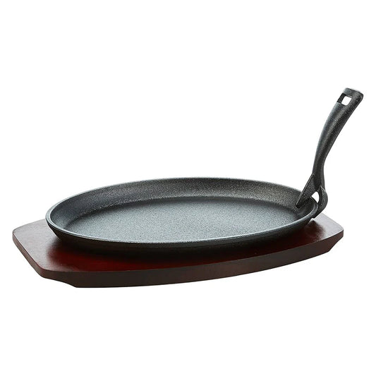 Kitchen Master COST02 Oval Sizzler Tray With Handle, 28x18x2cm