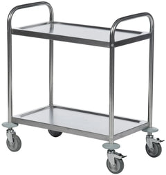 Arex CR10 2 Tier Stainless Steel Trolley with Caster, 103x53x98 cm