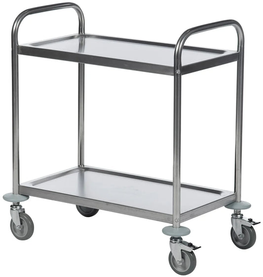 Arex CR10 2 Tier Stainless Steel Trolley with Caster, 103x53x98 cm