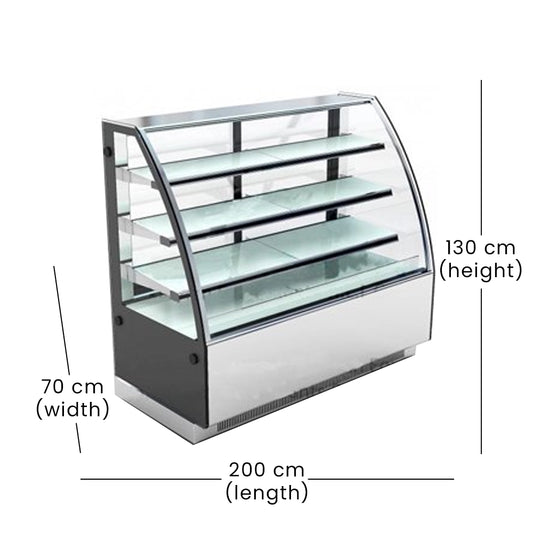 THS Cake Display Chiller, 840 W, 200 x 70 x 130 cm