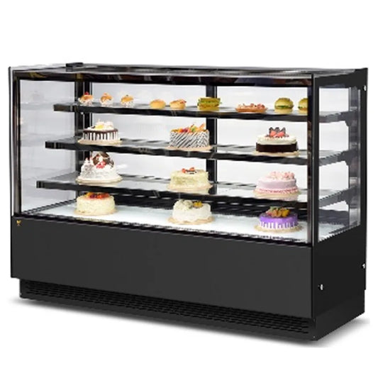 Inofrigo FCS180R3M Front Flat Glass Rectangular Cake Display Showcase 180 x 68.5 x 130 cm 3 Shelves