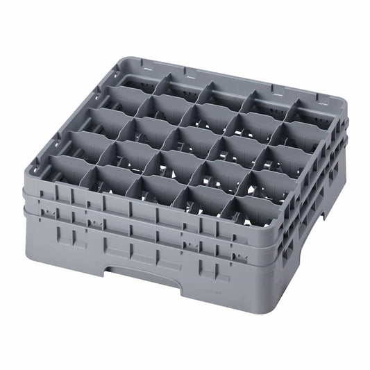 Cambro 25S638151 25-Compartment Full Size Camrack for Stemware & Tumblers – Soft Grey