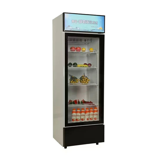 Gastrodomus DCLLII-G Single Door Upright Cake Display Chiller, Visual Glass 4 Sides, 67.5 x 67.5 x 190 cm