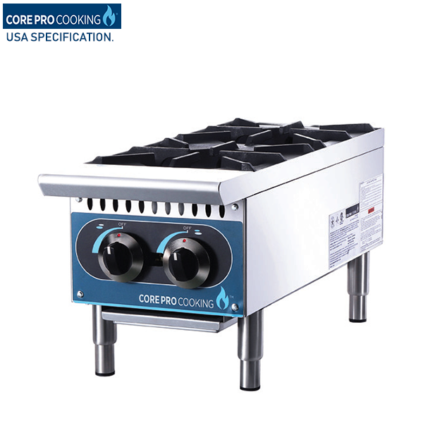 Core Pro DI-HP12-M Gas Cooker, 2 Burners, 50000 BTU, 30.8 x 73.8 x 33 cm