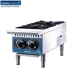Core Pro DI-HP12-M Gas Cooker, 2 Burners, 50000 BTU, 30.8 x 73.8 x 33 cm