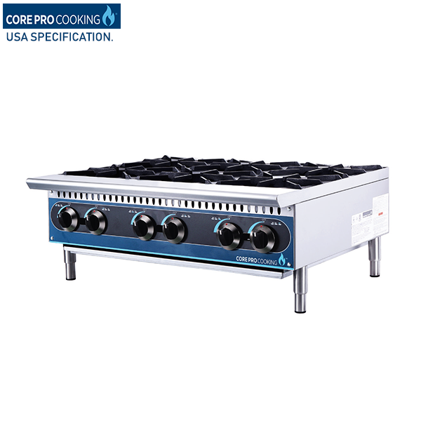 Core Pro DI-HP36-M Gas Cooker, 6 Burners, 150000 BTU, 91.5 x 73.8 x 33 cm