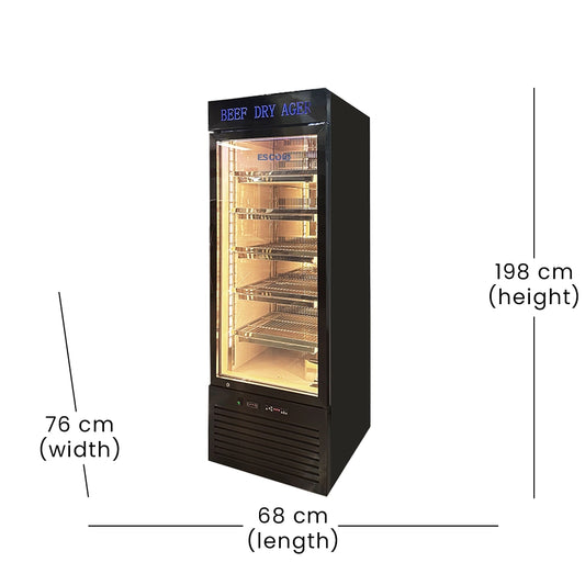 THS Dry Aging Regrigerator Glass Door, 500 L, 400 W, 68 x 76 x 198 cm