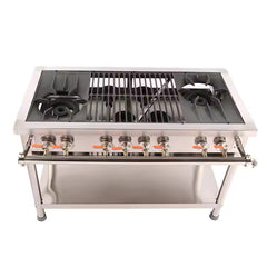 PRIMO DZ072 6-Burner Commercial Gas Stove, 120x70x80 cm