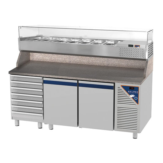 Dalmec BPCP703AN Work Top Pizza Refrigerator Three Doors