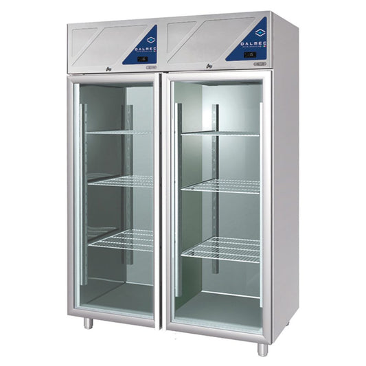 Dalmec PYCC140ANGL Upright Refrigerator Double Glass Door