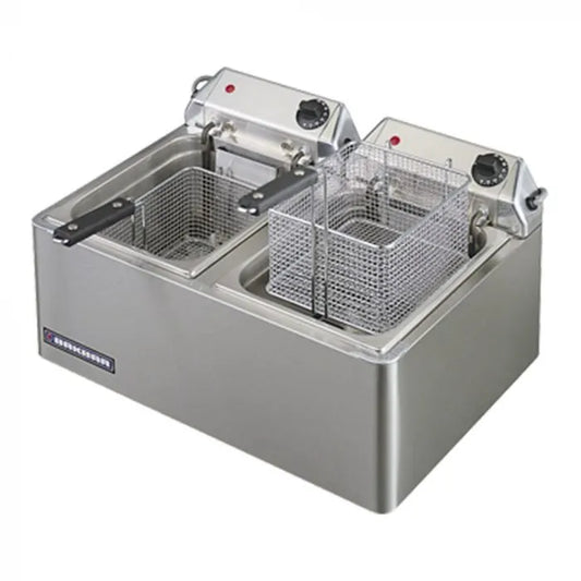 BAKBAR EC64 Countertop Electric Fryer, Capacity 8+8L Oil