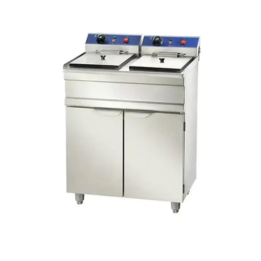 THS EFB-102V/C Electric Fryer With Cabinet, Oil Capacity 10 + 10 L 3 + 3 kW, 61.5 x 46 x 97 cm