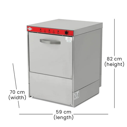 Capinox Undercounter Dishwasher, 6 kW, 59 x 70 x 82 cm
