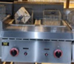 THS ET-8x2 Stainless Steel Heavy Duty Table Top Gas Operated 2 Tank Fryer, 60x61.2x47cm