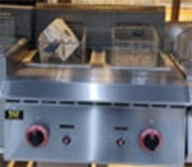 THS ET-8x2 Stainless Steel Heavy Duty Table Top Gas Operated 2 Tank Fryer, 60x61.2x47cm