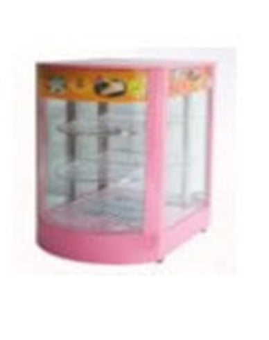 THS ET-LD-1P Stainless Steel Heavy Duty Table Top Curved Glass Warming Showcase, 35x42x52 cm