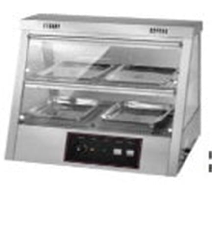 THS ET-TFW-2x2 Stainless Steel Heavy Duty Table Top Warming Showcase, 63.5x69.5x72 cm