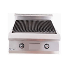 THS ET-TSRQSKL Stainless Steel Heavy Duty Table Top Gas Operated Lava Rock Grill, 60.9x66.6x41.2 cm