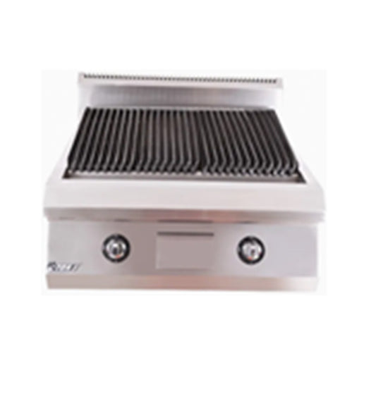 THS ET-TSRQSKL Stainless Steel Heavy Duty Table Top Gas Operated Lava Rock Grill, 60.9x66.6x41.2 cm