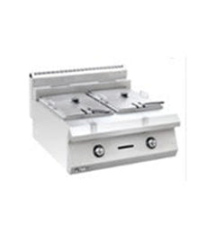 THS ET-TSRQZL Stainless Steel Heavy Duty table Top Gas Operated 2 Tank Fryer, 60x66x41.2 cm