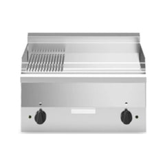 Modular F60/60FTE/LR/T/ Electric Griddle 2/3 Smooth 1/3 Ribbed Mild Steel Plate, 60x60x30 cm