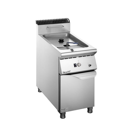 PRIMO F9040GFR 900 Series Single Tank Gas Fryer with Cabinet, 15.5kw, 40x90x85 cm
