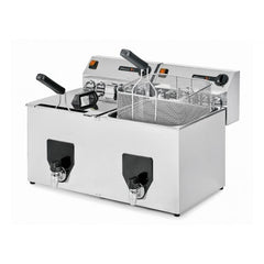 Fiamma FF15+15 Table Top Electric Fryer Dual Tank with Oil Drain, 18,000 W