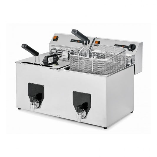 Fiamma FF15+15 Table Top Electric Fryer Dual Tank with Oil Drain, 18,000 W