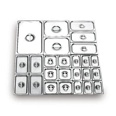 Berjaya FP 1/2C Stainless Steel Half Size Food Pan Cover, 58x37x17 cm
