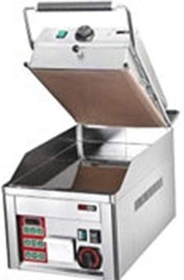THS FSM-668 Heavy Duty Electric Operated Full Smooth Chrome Plate Clam Grill, 33x66x40 cm