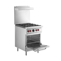 Primo/Ace S24-2 Four Burner Cooking Range with Oven, 28000BTU, 61x83x91.1 cm