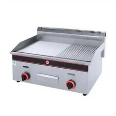 Primo GH-722 Table Top Gas Griddle Half Flat and Half Groover, 73x55x39 cm
