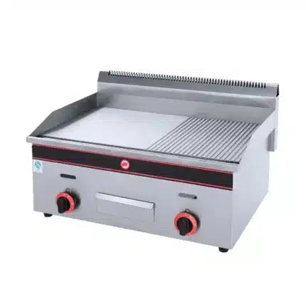 Karma GH-974 Gas Griddle Grill Half Flat and Half Ribbed Plate, 76x60x40 cm