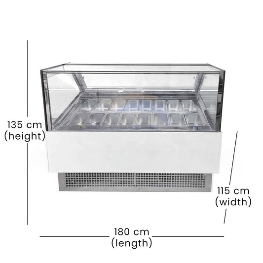 THS GICV1200-H12 Ice Cream Display Freezer, 450 W, 120 x 115 x 135 cm