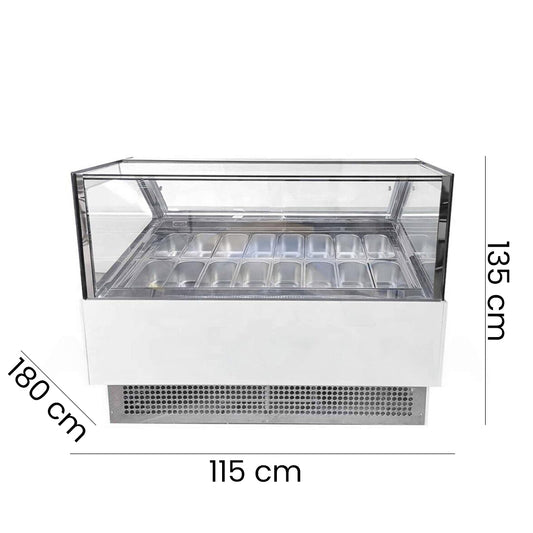 THS GICV1800-H20 Ice Cream Display Freezer, 450 W, 180 x 115 x 135 cm