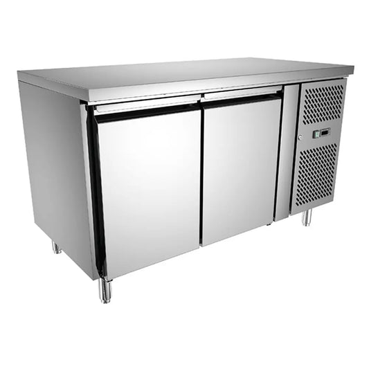 Symbol GN2100TN Stainless Steel Counter Chiller Double Door, 136x70x85cm