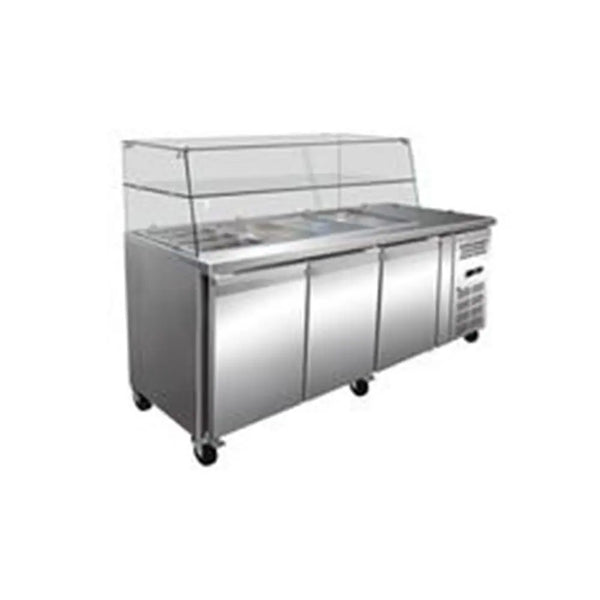 Symbol GN3100TNSC Counter Chiller Three Door Glass Display, 179.5x70x85cm
