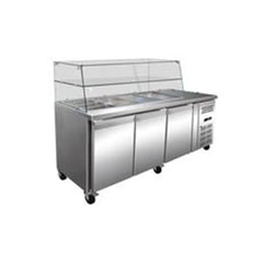 Symbol GN3100TNSC Counter Chiller Three Door Glass Display, 179.5x70x85cm