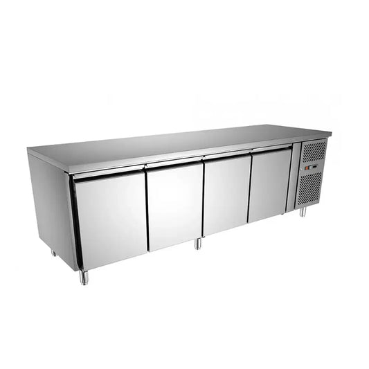 Symbol GN4100TN Stainless Steel Counter Chiller Four Door, 223x70x85cm