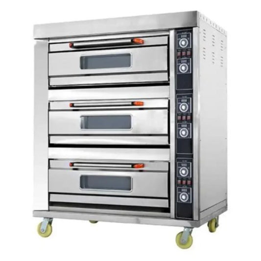 THS HGB-60D Electric Oven 3 Deck 6 Trays W/O Tray, White Stone