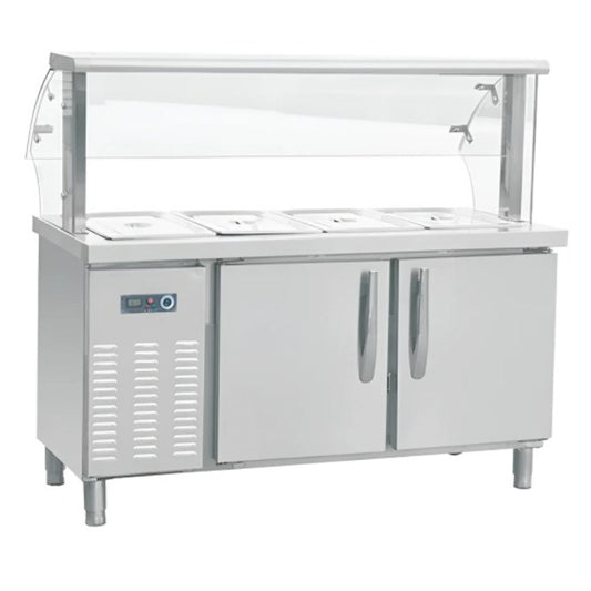 معرض تبريد فاخر بزجاج منحني من طراز THS HHBXT-180