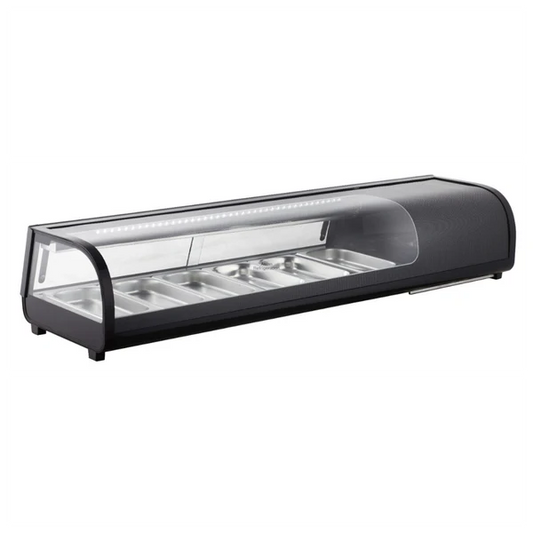 Hurakan HKN-SSH62B/GP Sushi Showcase Compact Refrigerated Display Case for Sushi and Seafood