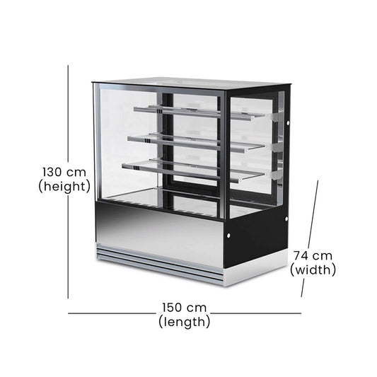 THS Cake Display Chiller with 3 Shelves, 790 W, 150 x 74 x 130 cm