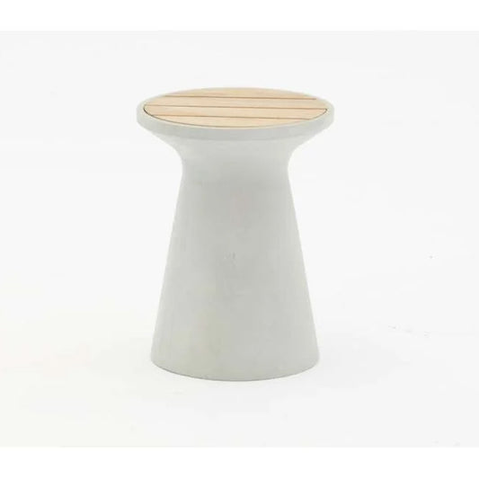 King ITM00282 White Round Side Table, 38.5 x 35 x 48