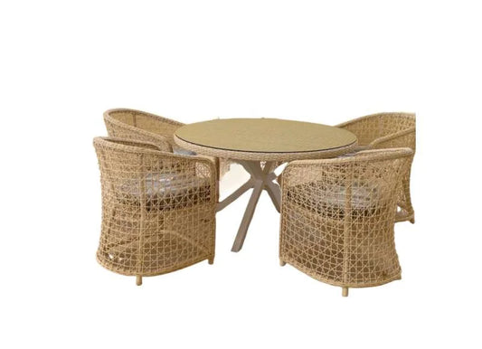Ambar  ITM00333 Nice Natural Round Medium Dining Table (without chairs)